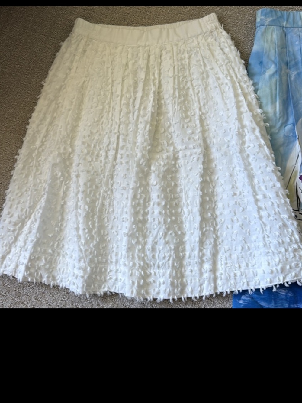 J. Crew White Elastic-Waist Textured Skirt